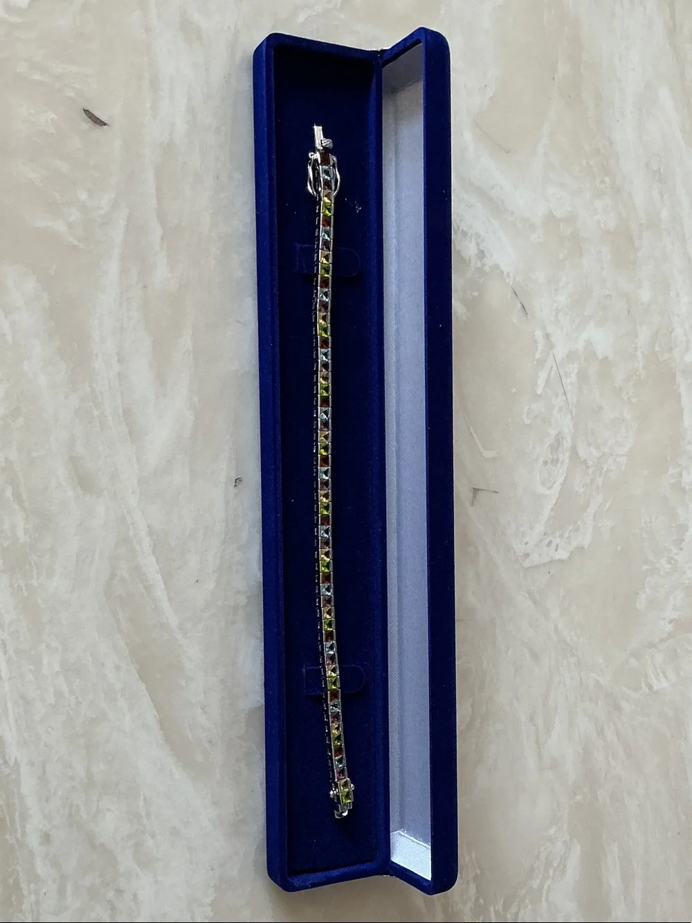Sterling Silver Multi-Stone Tennis Bracelet